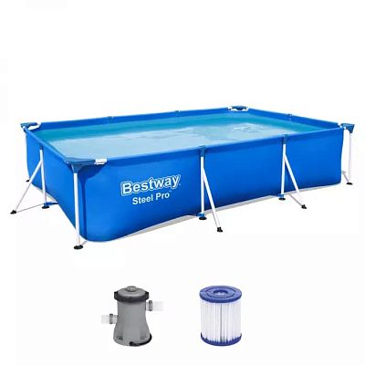 BESTWAY 56411 Бассейн каркасный 300х201х66см, 3300 л, с ф.-насосом