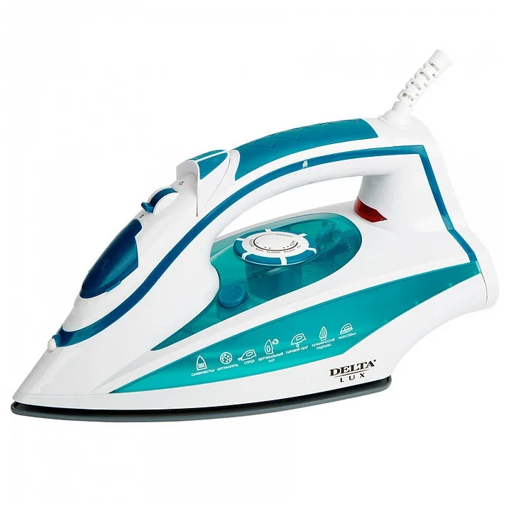 Утюг Delta Lux DL-352 (белый/бирюзовый)