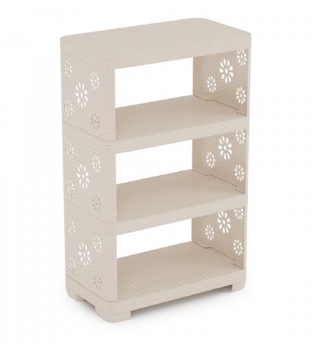 АЛЬТЕРНАТИВА М2521 Этажерка "Плетенка" №2 4-х секцион. (сл.кость)