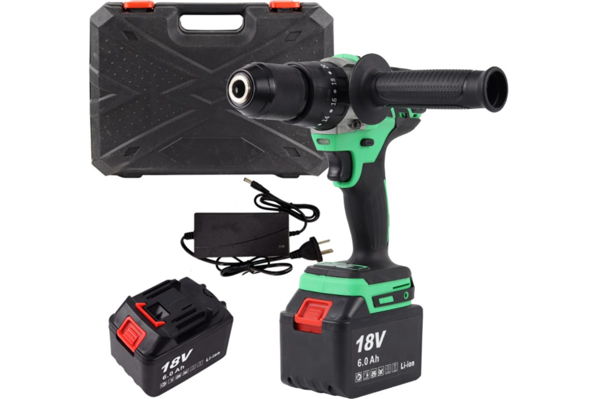 Ударная дрель-шуруповерт Zitrek Green Impact 18V 063-4046 (с 2-мя АКБ, кейс)