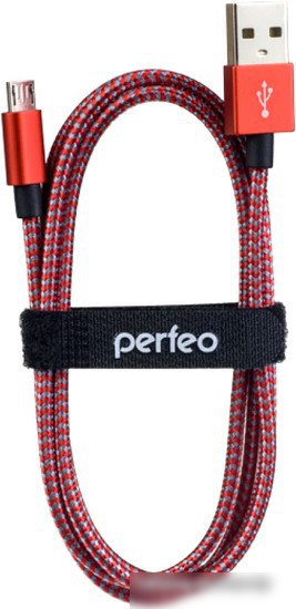 Perfeo USB Type-A - microUSB U4804 (3 м, красно-белый)