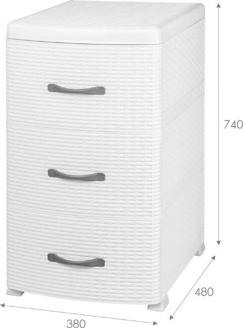 Комод VIOLET РОТАНГ белый 3-х секц. 35606