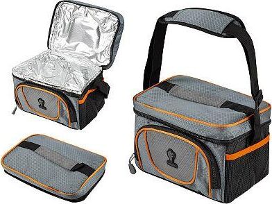 LEONORD Термосумка ML15009, 5л, р-р: 23x17,5x16,5см, цвет: серый+оранжевый 104932