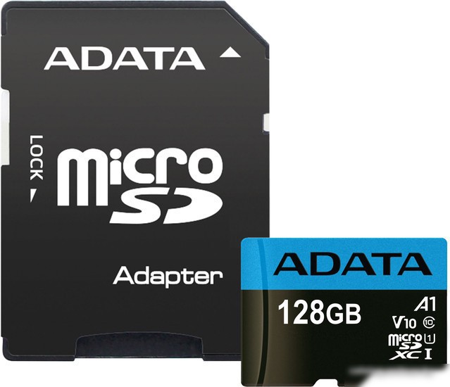 A-DATA Premier AUSDX128GUICL10A1-RA1 microSDXC 128GB (с адаптером)