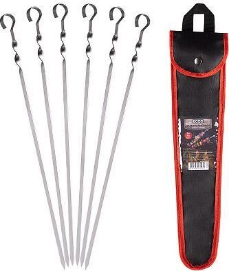 ECOS Набор шампуров 450*10*0,7мм, угловой, с витком, 6шт., в чехле 182540