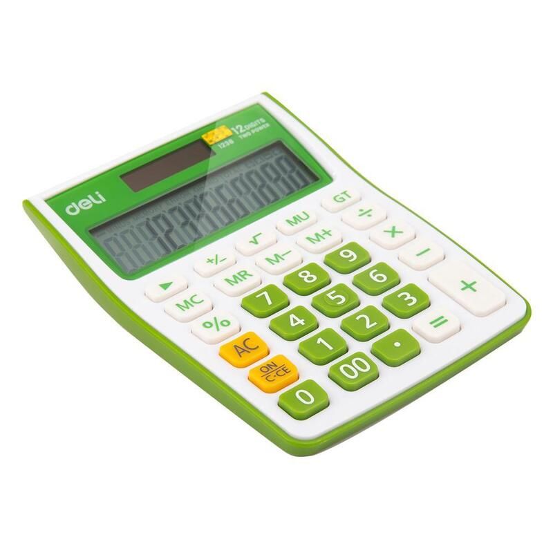 Бухгалтерский калькулятор Deli E1238/GRN