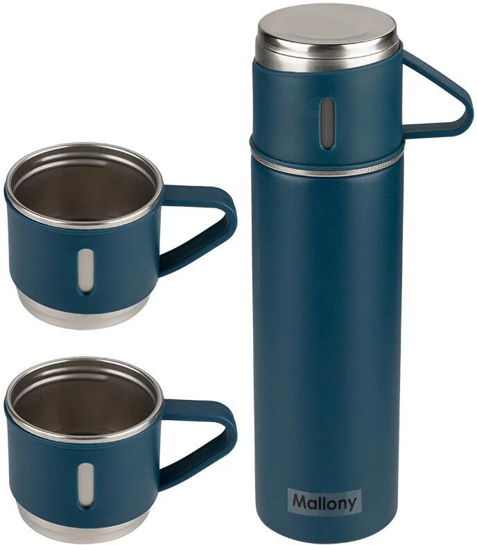 Термос Mallony Festa с кружками 500мл (синий)