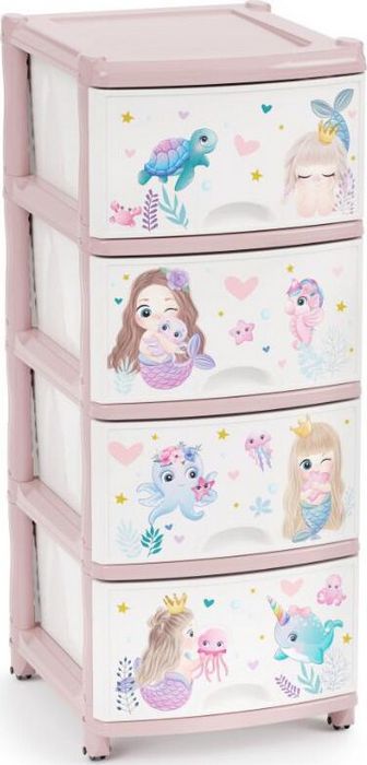 Комод Альтернатива 4-х секционный для девочек М1240