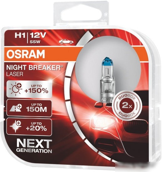OSRAM Автолампа галогенная 64150NL-HCB55W12VP14.5S5X2BOXTRQR2B