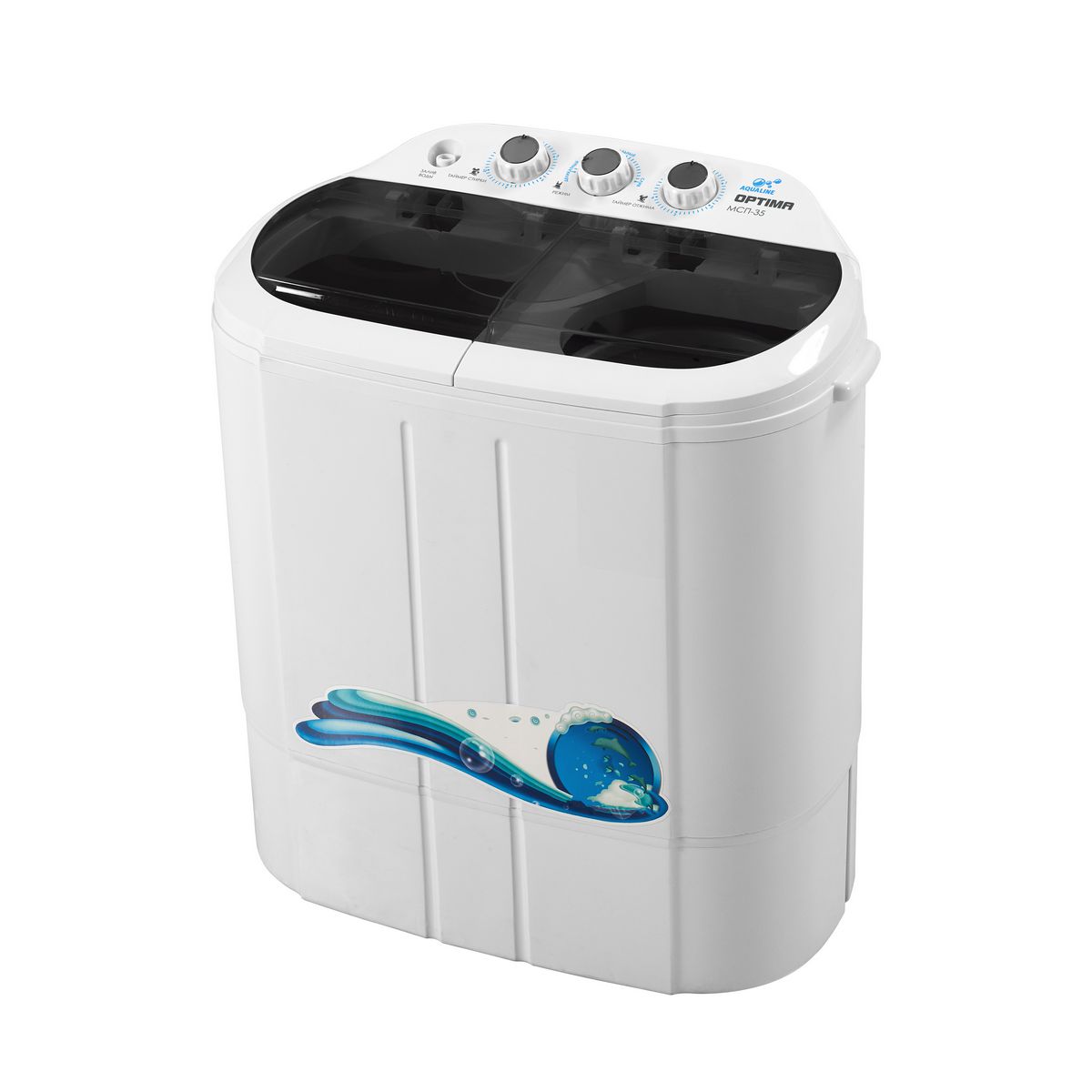 Активаторная стиральная машина Optima МСП-35 (белый/черный)