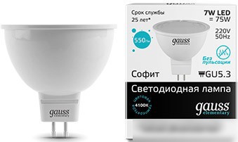 Светодиодная лампа Gauss Elementary GU5.3 7Вт 4100K [13527]