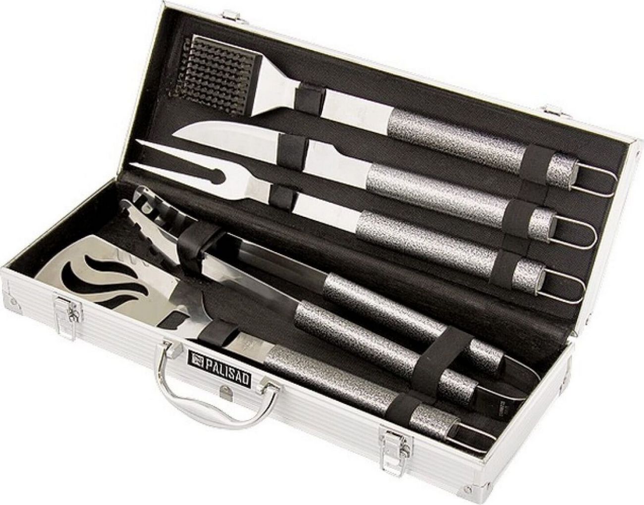 PALISAD Набор приборов для барбекю, 5 шт, в алюминиевом кейсе, Camping 69579