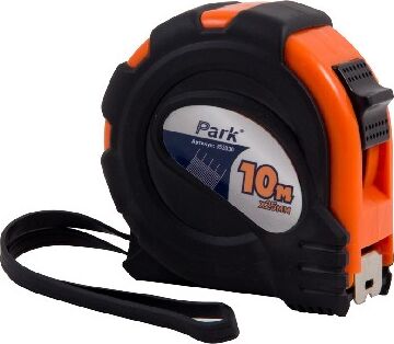 PARK TM30-10025 рулетка с фиксатором, прорезиненный корпус, 10x25мм (353030)