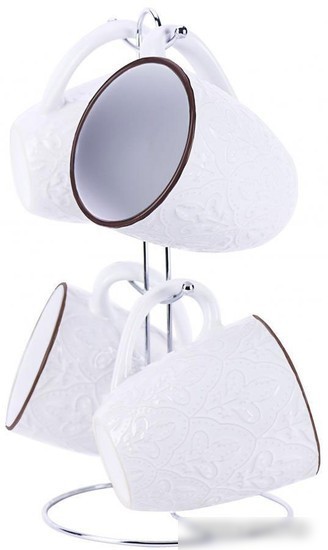 KELLI 400 Набор керамическиx кружек из 4 предмета на подставке KL-400 (1x6)