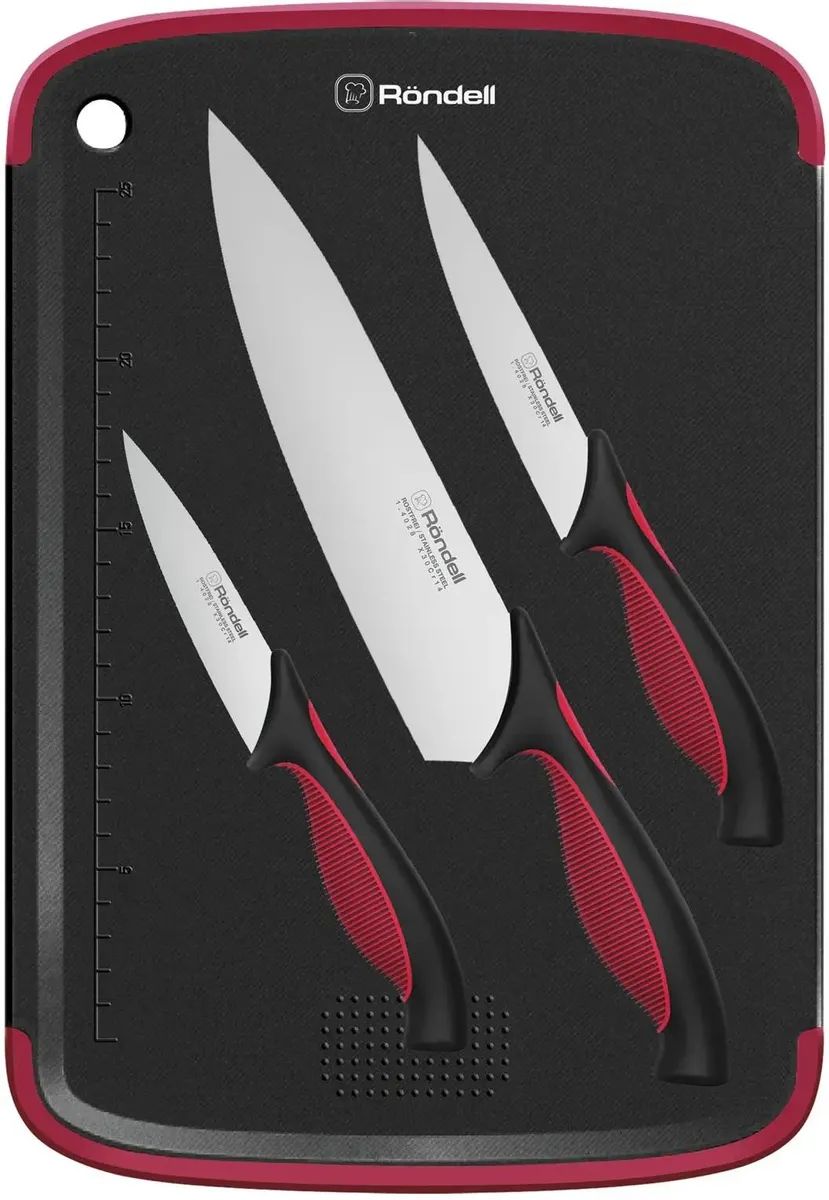 Набор ножей Rondell Arsenale RD-1891 (черный/бордовый)