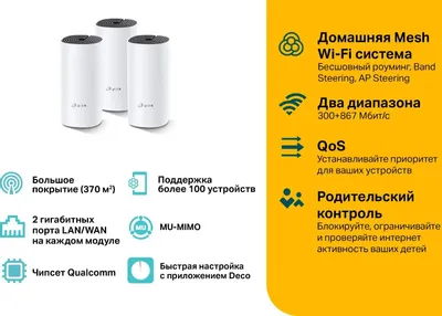 Беспроводной маршрутизатор TP-Link Deco M4 (3 шт.)