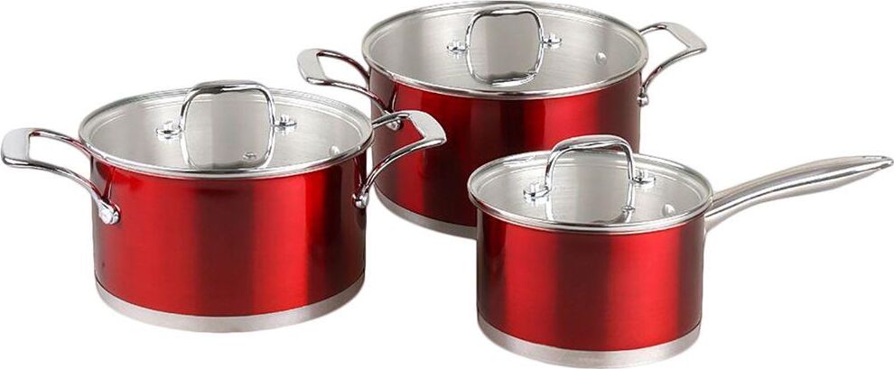 POMIDORO POMI D'ORO PSS-640027 Prezioso Набор кастрюль 20см, 24см и соусник 16см с крышками