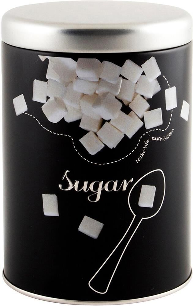 MALLONY Банка с крышкой металлическая, круглая, объем 900 мл, дизайн Сахар (008617)