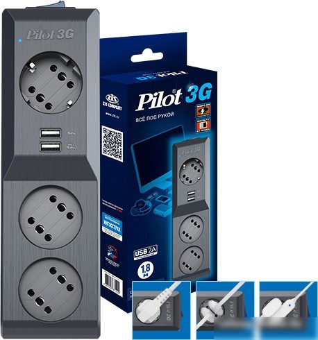 Сетевой фильтр ZIS Pilot 3G 1.8 м