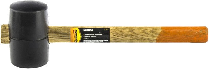 SPARTA Киянка резиновая, 450 г, черная резина, деревянная рукоятка 111505