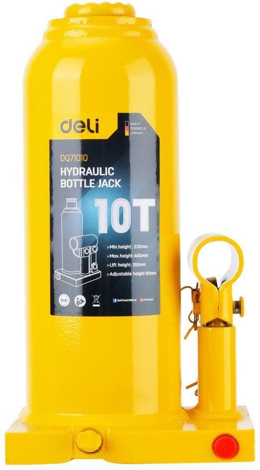 Бутылочный домкрат Deli DQ71010 10т