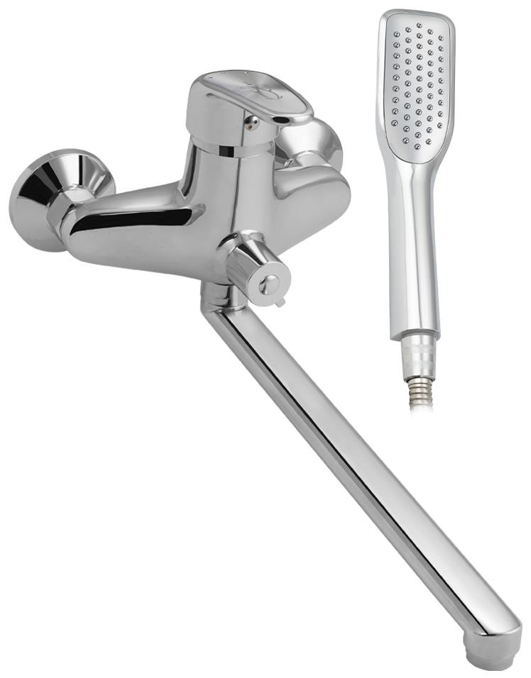 RUSSIA-MOSCOW 2070 Смеситель в ванную с дивектором на корпусе шаровый с сатеновой ручкой