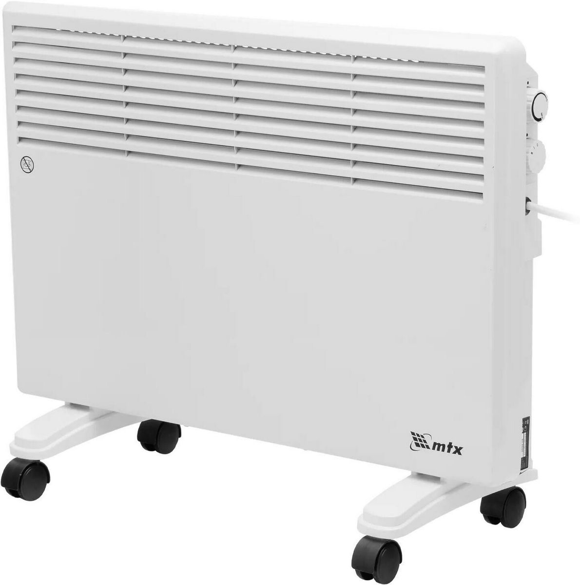 MTX Конвектор электрический CH-1500, 1500 Вт, X-образный нагреватель, термостат, колеса 98106