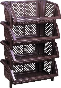 Этажерка АЛЬТЕРНАТИВА М6530  Универсал 4-х секцион. (коричневый)