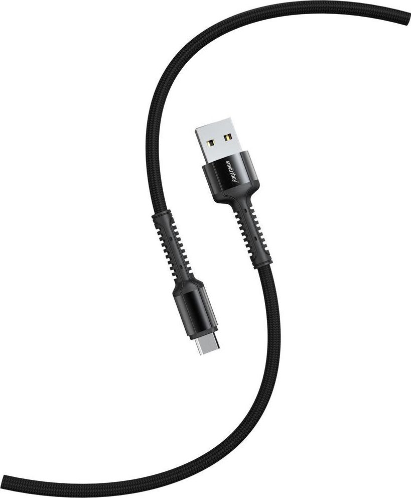 SMARTBUY (iK-12-S26b) S26 MicroUSB черный.,3 А,QC,нейл.,1м
