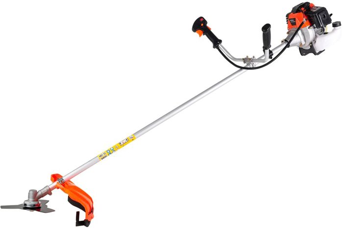 MAXPILER Триммер бензиновый MGT-52 (2,3л.с, 52 см³, 2-т, диск 3 зуб, ремень, неразъемная штанга)