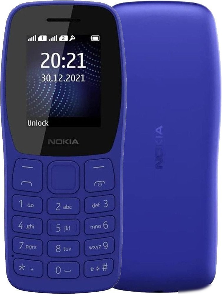 Мобильный телефон Nokia 105 (2022) Dual SIM TA-1416 (синий, без З/У)