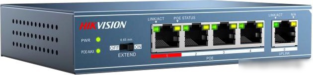Коммутатор Hikvision DS-3E0105P-E
