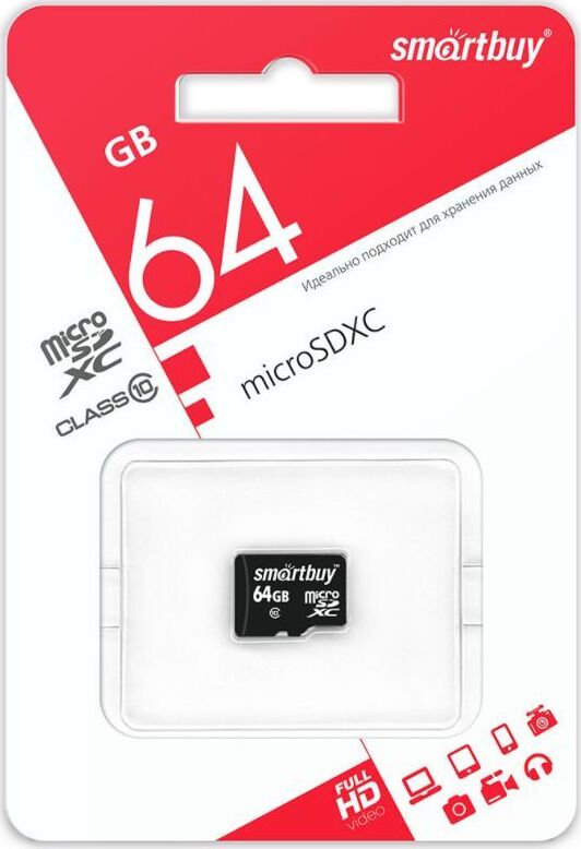 Карта памяти Smart Buy microSDXC SB64GBSDCL10-00LE 64GB