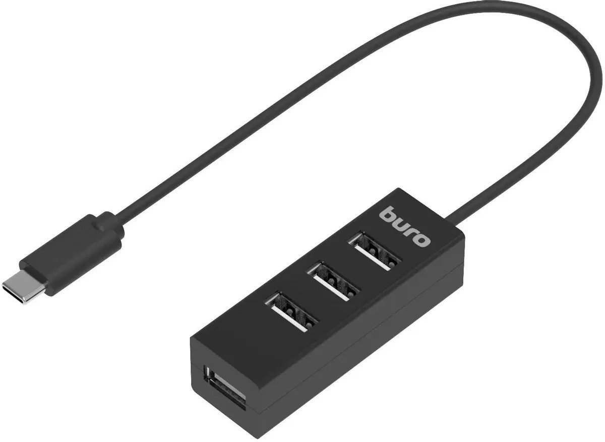 BURO Разветвитель USB-C BPH-C-1906 4порт. черный (BU-USBC-HUB-4U20)