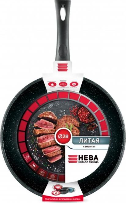 НЕВА МЕТАЛЛ ПОСУДА 18128 а/пр литая 28см Черный гранит