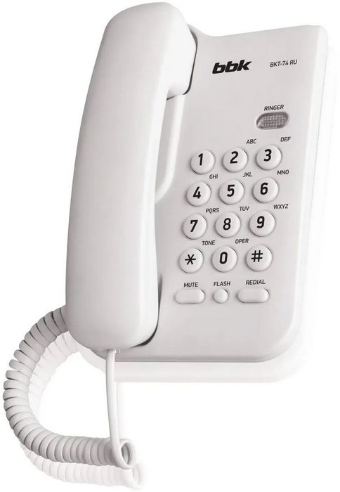Проводной телефон BBK BKT-74 RU (белый)