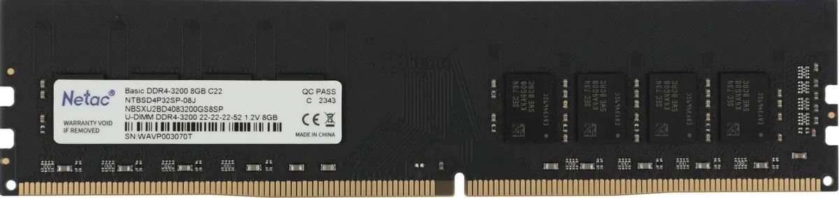 Netac Basic 8ГБ DDR4 3200 МГц NTBSD4P32SP-08J