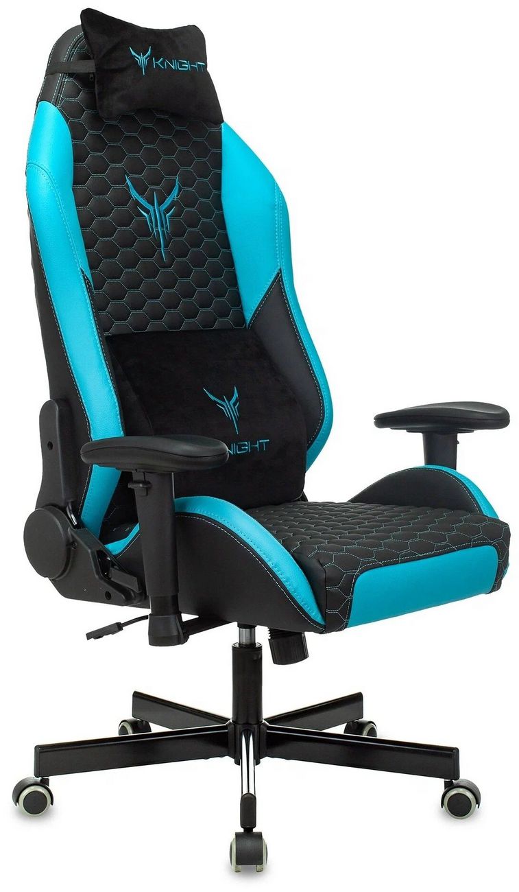 Кресло Knight Neon (черный/голубой)
