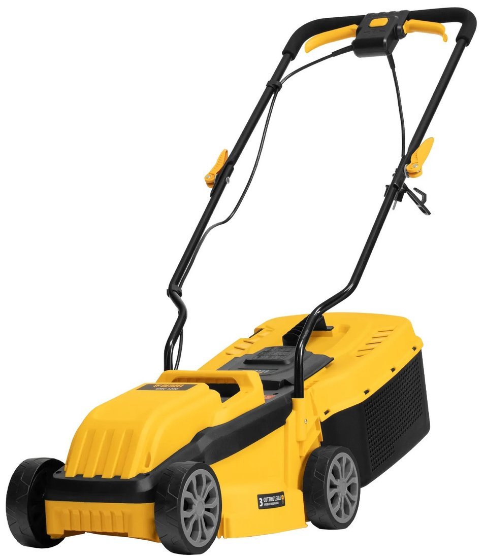 DENZEL Газонокосилка электрическая GMC-1200, шир.,32см, 1200 Вт, 3 уров., травосб. 30 л//
