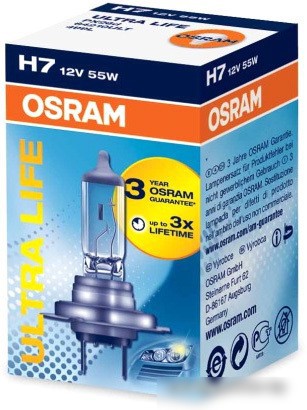OSRAM Автолампа галогенная 64210ULT 55W 12V PX26D 10X10X1 1A