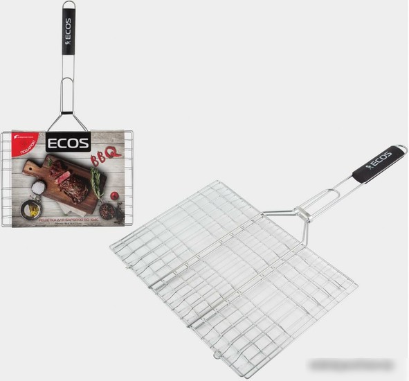 ECOS Решетка для барбекю RD-104М (6 секций, р-р 35х25х1,5 см, общая длина 60см, хром.) 999689