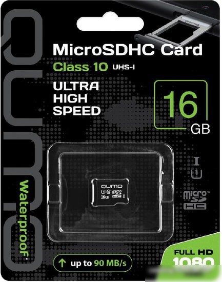 Карта памяти QUMO microSDHC QM16GMICSDHC10U1NA 16GB