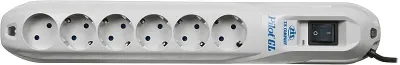 Сетевой фильтр ZIS 6 розеток, 1.8 м, белый (Pilot-GL-6)
