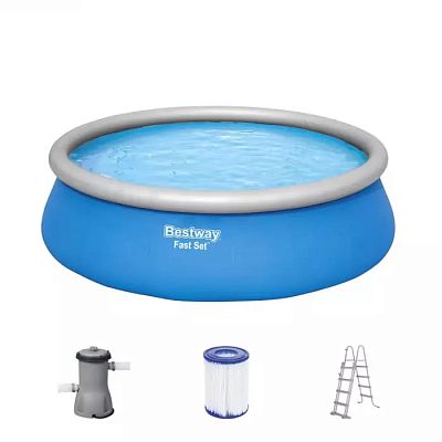 BESTWAY 57289 Бассейн с надувным бортом (полный комплект), 457х122см, 13807л
