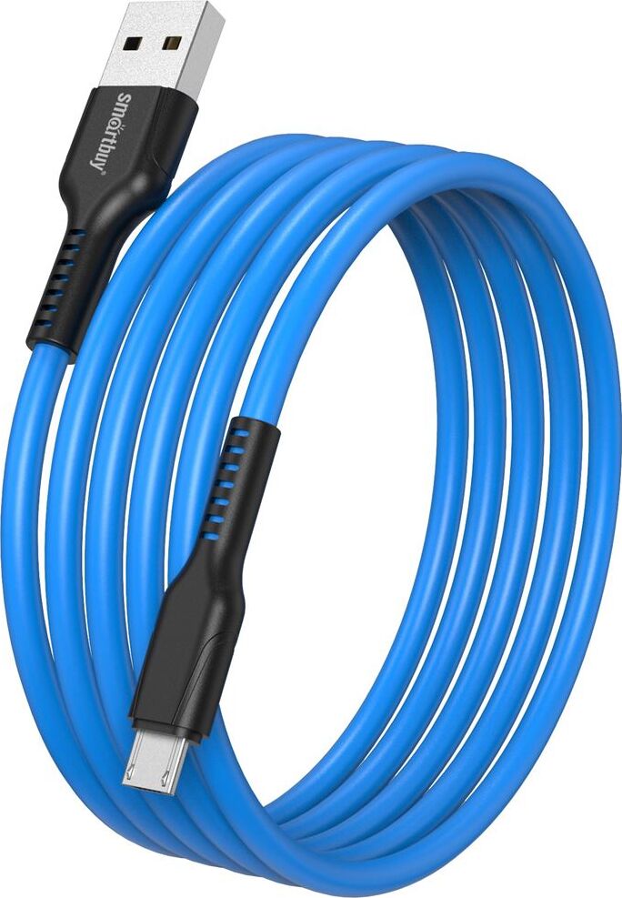 SMARTBUY (iK-12-S21bb) S21 MicroUSB синий, 2.4 А, сил., 1 м