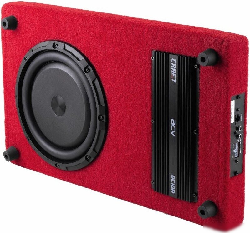 ACV BC10AR 10"сабвуфер активный SLIM/КРАСНЫЙ/2Ом/RMS 350W