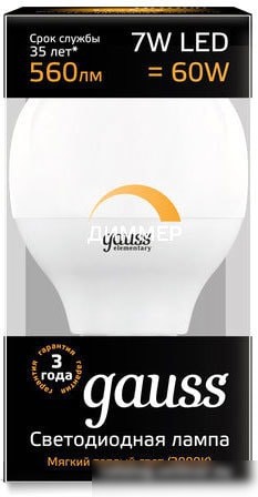 Gauss Globe-dim E14 7 Вт 3000 К 105101107-D