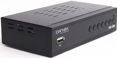 Приемник цифрового ТВ СИГНАЛ DOLBY DIGITAL DVB-T2/C HD HD-350 металл, дисплей