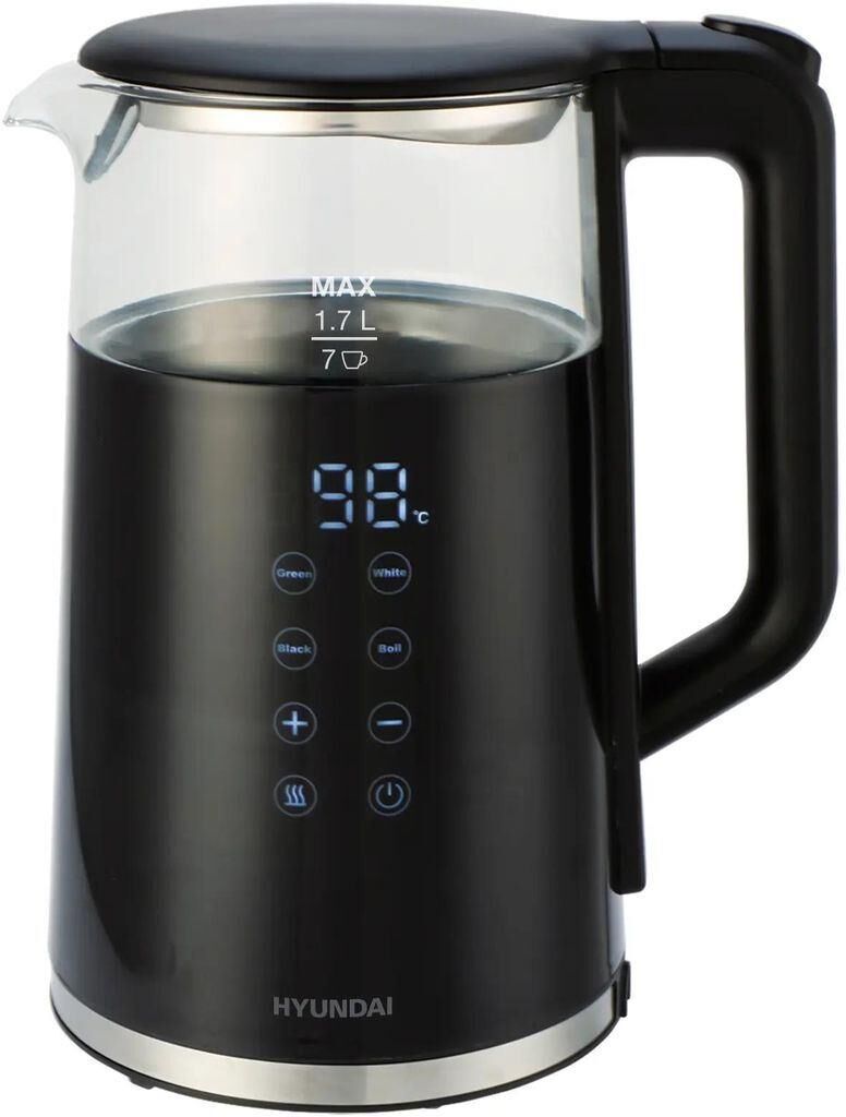 HYUNDAI Чайник электрический HYK-G5403 1.7л. 2200Вт черный корпус: стекло