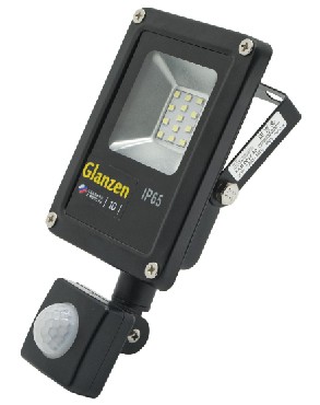 Прожектор светодиодный GLANZEN FAD-0017-10 10 Вт C датчиком движения